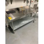 Stainless Steel Portable Table, 72" X 29" X 38", 4" back splash (Required Loading Fee: $20.00) NO