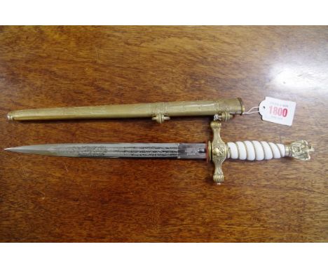 A German Third Reich naval dagger and scabbard.&nbsp; 