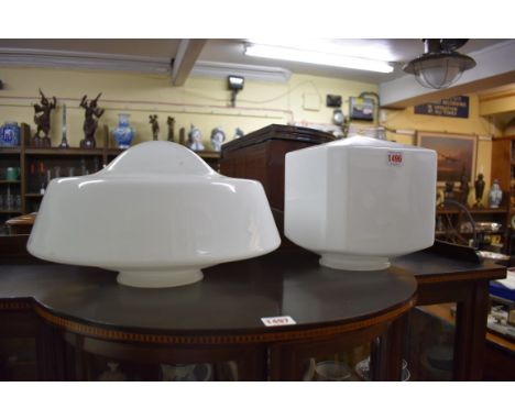 Two opaline glass lamp shades,&nbsp;largest 21.5cm high. 