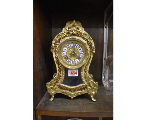 A late 19th century tortoiseshell and brass Boulle bracket clock,&nbsp;26cm high. 