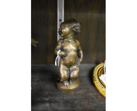 A bronze figure of a young fawn, 17cm high. 