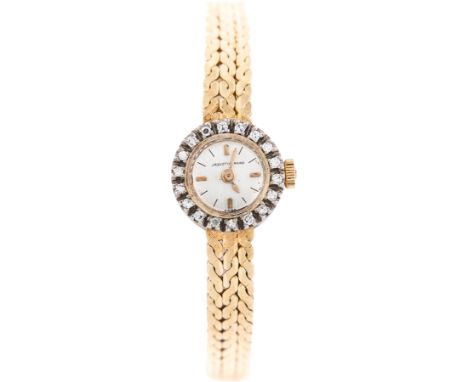 Jaquet Girard - A lady's diamond set cocktail wrist watch having a circular baton dial with diamonds (18), brilliant cut ston