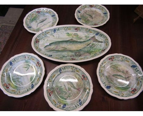 Copeland Spode fish platter and 5 plates