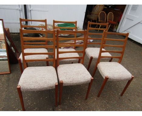 6 Svergards Markaryd mid century Swedish ladder back chairs for re-upholstery