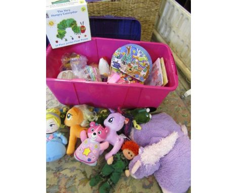 A plastic trunk of modern toys