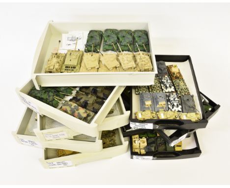 A large collection of completed model 1:72 scale diecast and plastic Tanks etc, of varying types and maker's, together with o