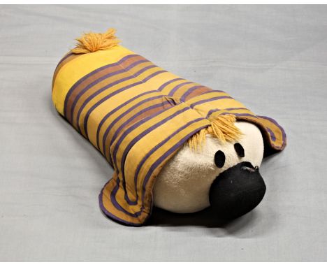 A 1970s Magic Roundabout Dougal child's pouffe or stool 30½in. (77.5cm.) long, 9½in. (24.2cm.) high, split to fabric on nose.