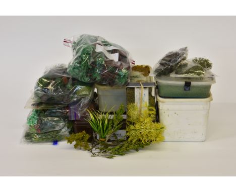 Model Railway scenery, to include tree's, grasses and gravel's etc. (large quantity).