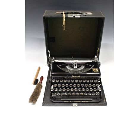 An Imperial 'The Good Companion' model T typewriter with case c.1939, serial 2D760, includes brushes.