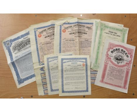 Columbia Valley Irrigated Fruit Lands Limited - share certificate / bondsmost coupons attaches, each $1000, together with two