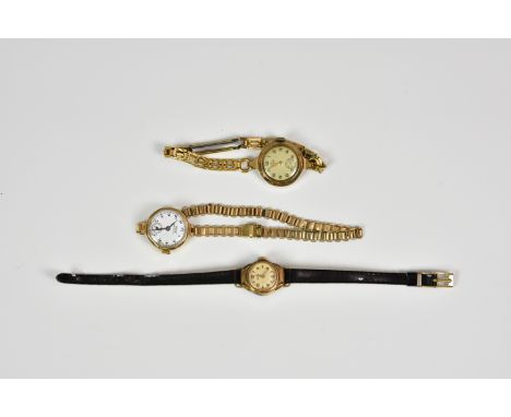 A ladies 9ct gold cased wrist watch by Verity, hallmarked London 1949, 15 jewel Swiss movement, manual wind, with gold plated