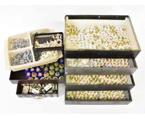 A large collection of assorted miniature military model figures and horses, from various maker's / kits, to include painted a