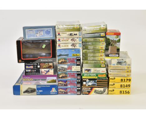 Model kits - A collection of various boxed military related model kits, 1:72 &amp; 1:76 scale, comprising of planes, ships, t