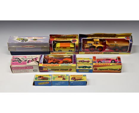 A collection of various boxed Matchbox / Dinky and Britains die-cast vehicles etc comprising Super Kings K-5 Muir-Hill Tracto