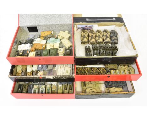 A large collection of completed model 1:72 scale diecast and plastic Tanks and Armoured Fighting vehicles, of varying types a