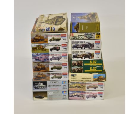 Model kits - A collection of various military related model kits, 1:72 &amp; 1:76 scale, comprising of ACADEMY - 2 x 1310, 2 