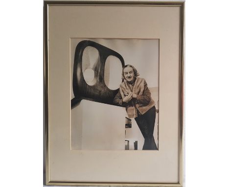 Attributed to Jorge Lewinski (Polish 1921-2008), an original period portrait photograph of Barbara Hepworth, image 24.5cm x 1