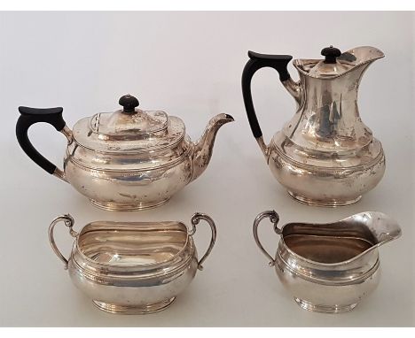 A four piece silver tea and coffee service, by Elkington & Co Ltd, assayed Sheffield 1913, (gross weight 1556.3g/50.05Toz.). 