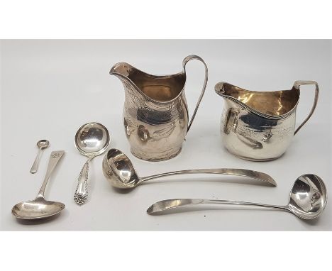A George III neo-classical silver cream jug, by Peter, Ann &amp; William Bateman, assayed London 1799, together with another 