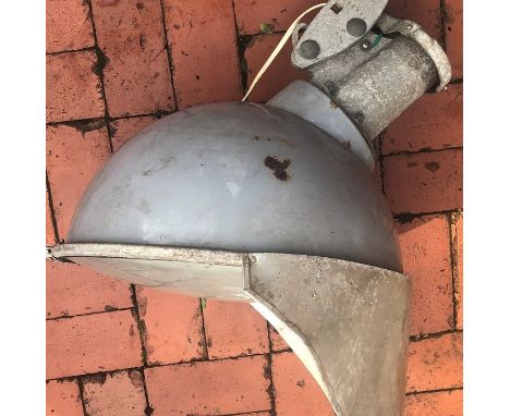 A large Industrial Benjamin grey enamel light, 48cm diameter.