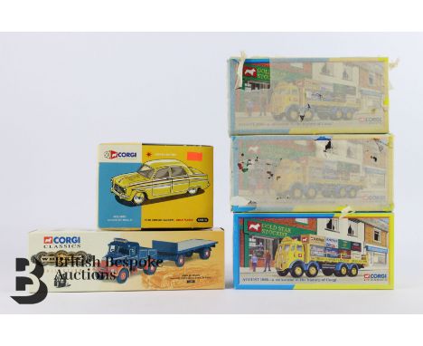 Corgi die cast models, including 16001 John Jameson Scammell Highwayman Ballast &amp; Trailer, 09802 ERF 8 Wheel Rigid (50 ye