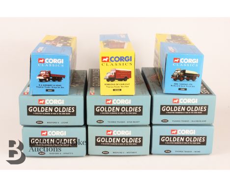 Corgi die-cast limited edition vehicles, 'Golden Oldies series', 30302 Thames Trader-Ever Ready, 19301 Bedford S-Lyons, 19303