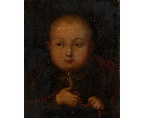 English School,  16th century- Portrait of a boy, traditionally identified as Henry VIII; oil on canvas, 31 x 24.9 cm. Offere