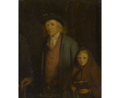 Alfred H. Green, British fl.1844-1878- A highlander and his daughter; oil on panel, signed and dated 'A H Green 1850' (lower 