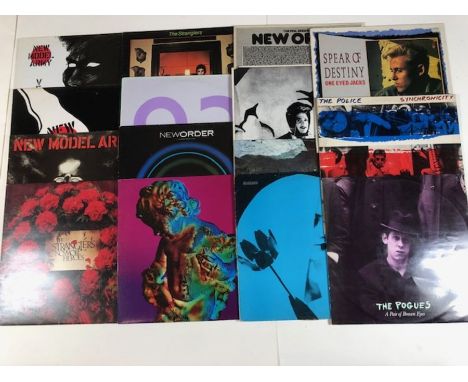 15 PUNK/NEW WAVE LPs/12" including: New Model Army (Vengeance, S/T &amp; No Rest For The Wicked), Stranglers, New Order, Echo