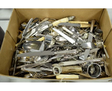 A selection of loose silver-plated cutlery, makers to include: Reid &amp; Sons, Roberts, and others; together with other silv