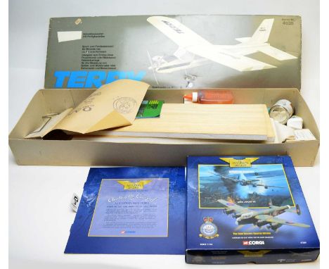 A Groupner Terry scale aviation model plane set, in box (completion of set not guaranteed).