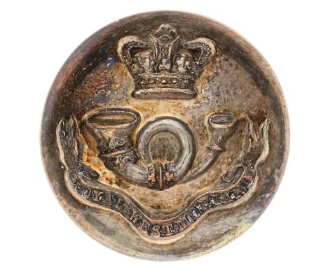 Westmoreland Militia Victorian Officer coatee button pre 1855.  Good scarce silvered closed-back bearing crown over coiled bu