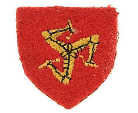 515th Light Anti-Aircraft Regiment Royal Artillery cloth formation sign.  Good scarce red felt shield embroidered with yellow