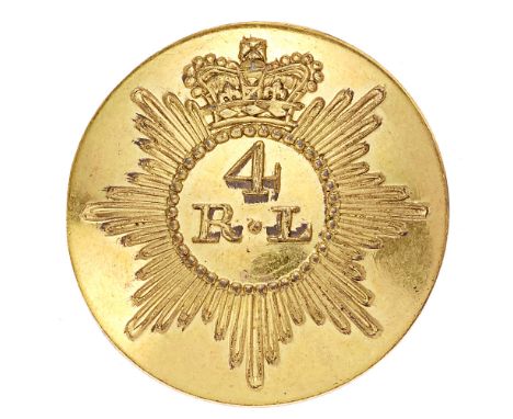 4th Royal Lancashire Militia George III Officer coatee button circa 1798-99.  Fine scarce gilt open-back bearing crowned star