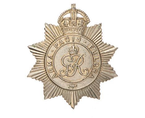 North Somerset Yeomanry NCO arm badge.  Good die-stamped white metal crowned star bearing ARMA PACIS FULCRA circlet and centr