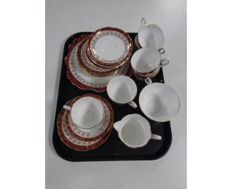 A tray containing a 21 piece Royal Stafford bone china tea service. 