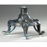 A KHORASAN SILVER INLAY LAMP STAND BASE, PERSIA, 12TH CENTURY