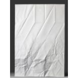 PAVEL KNAPEK (1951), 'CRUMPLED PAPER', BAS RELIEF PORCELAIN PLAQUE