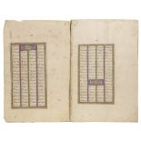 A SAFAVID DOUBLE-SIDED PAGES FROM THE SHAHNAMEH WITH CHAPTER HEADING, 16TH/17TH CENTURY