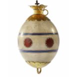 A GILDED AND ENAMELED OTTOMAN GLASS HANGING EGG ORNAMENT, 19TH CENTURY