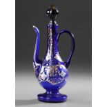 A GLASS ROSEWATER EWER, BOHEMIA CIRCA 1830