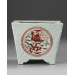 A CHINESE WUCAI INCENSE BURNER, QING DYNASTY (1644-1911)