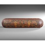 A QAJAR LACQUERED PAPIER-MÂCHÉ PENCASE (QALAMDAN), PERSIA, 19TH CENTURY