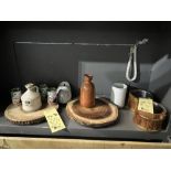 LOT varié: Planches Bois Rond, petits vases, 12 mrcx