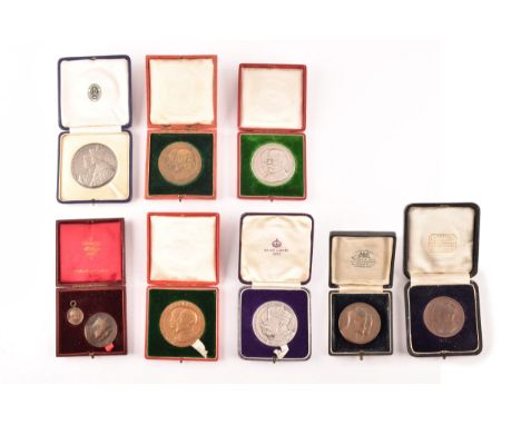 A collection of Commemorative Coronation silver, silvered and bronze medals, including Georgius V Rex Et Imp Maria 1911, Coro