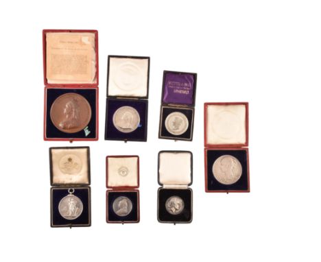 A collection of Victoria (1837-1901) Commemorative medals, including a Diamond Jubilee of Queen Victoria 1897, silver medal, 