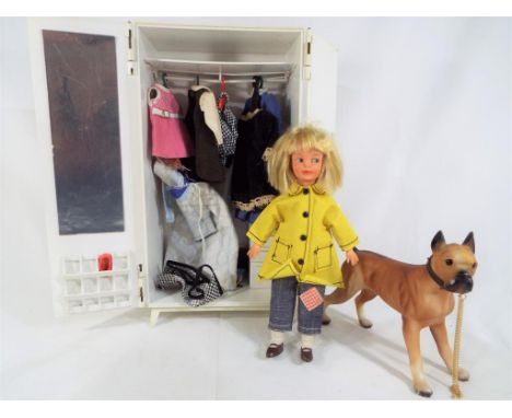 Sindy - a vintage 1960's Sindy Patch doll (Sindy's little sister) with dog, wardrobe and vintage clothing, unboxed, good to v