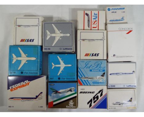 Schabak and Schuco - fourteen boxed diecast airplanes 1:600 scale comprising 946/99, 923/117, 908/33, 929/59, 907/10, 934/1, 