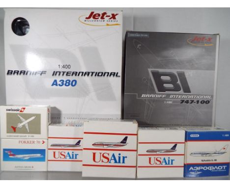 Dragon and Schabak - eight boxed diecast airplanes 1:400 and 1:600 scale comprising JXO58, JXM129, 825992, 908992, 907995, 51