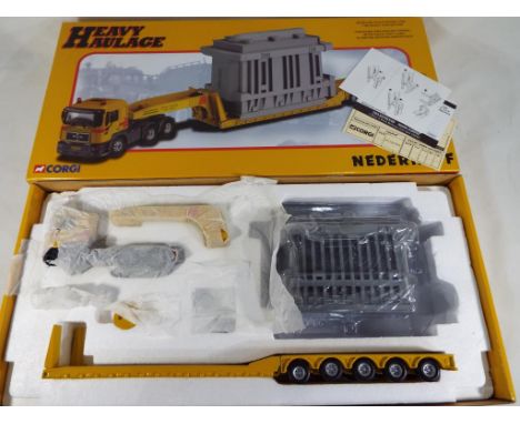 Corgi Heavy Haulage - a 1:50 scale diecast model Nederhoff Crane Hire Company Set comprising MAN 6 x 4 Low Loader with Genera